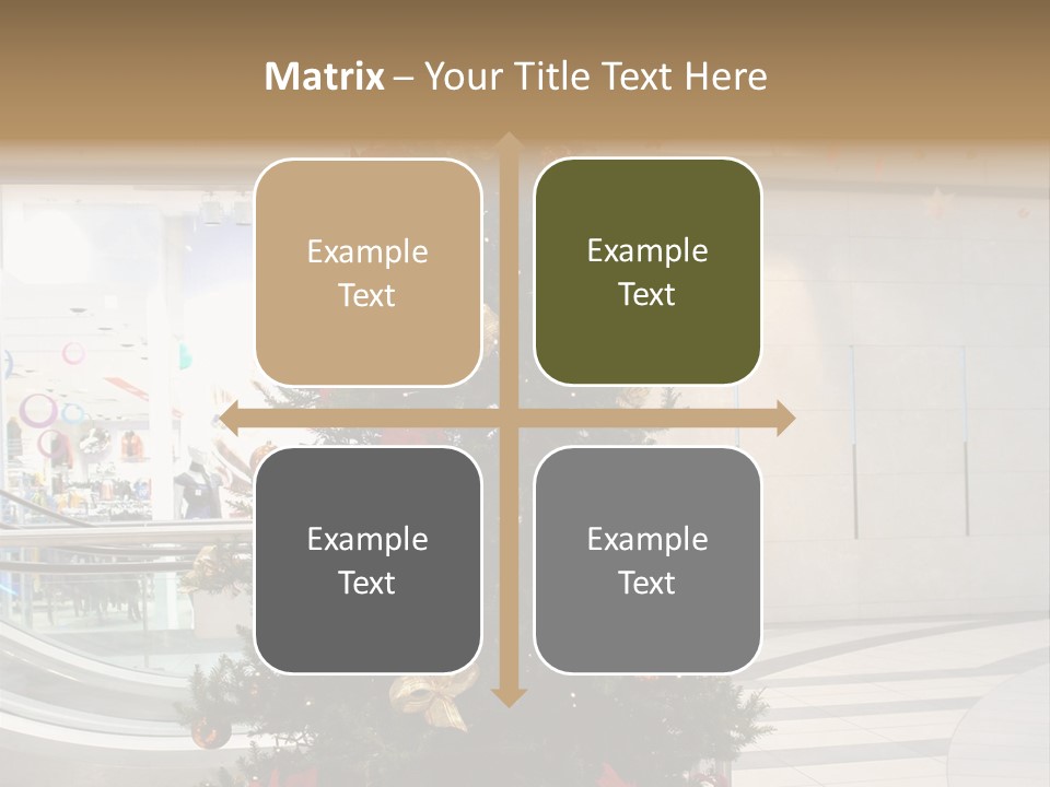 A Decorated Christmas Tree In A Shopping Mall PowerPoint Template