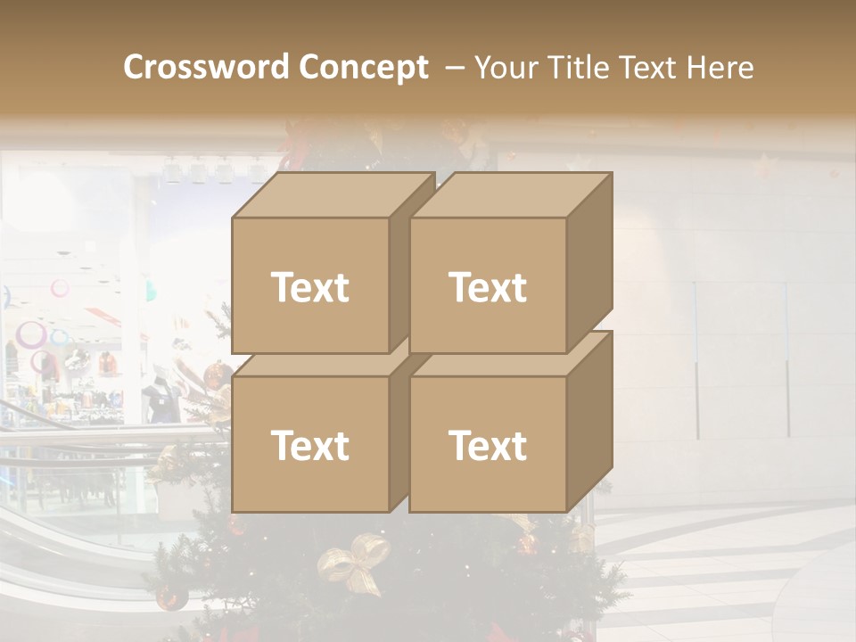 A Decorated Christmas Tree In A Shopping Mall PowerPoint Template
