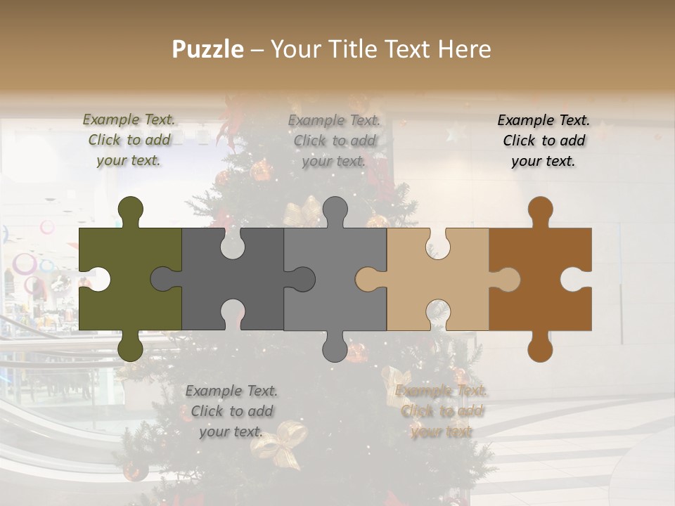 A Decorated Christmas Tree In A Shopping Mall PowerPoint Template