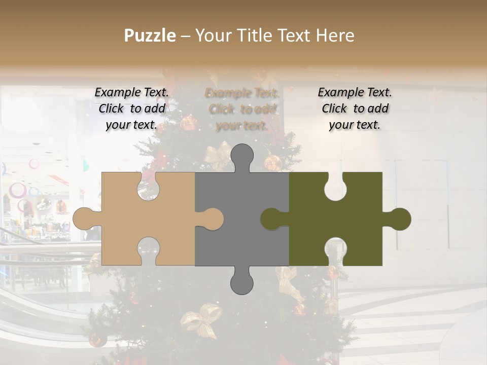A Decorated Christmas Tree In A Shopping Mall PowerPoint Template