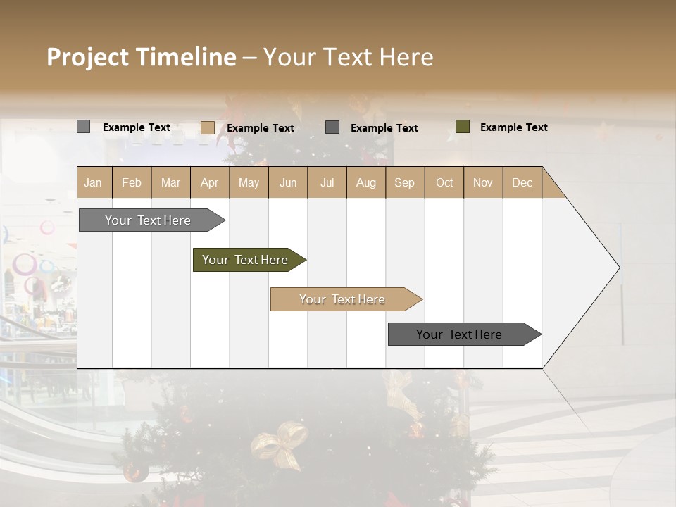 A Decorated Christmas Tree In A Shopping Mall PowerPoint Template