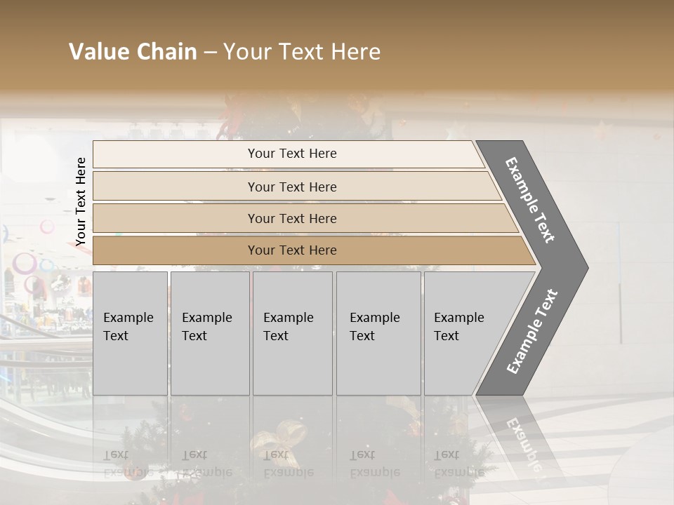 A Decorated Christmas Tree In A Shopping Mall PowerPoint Template
