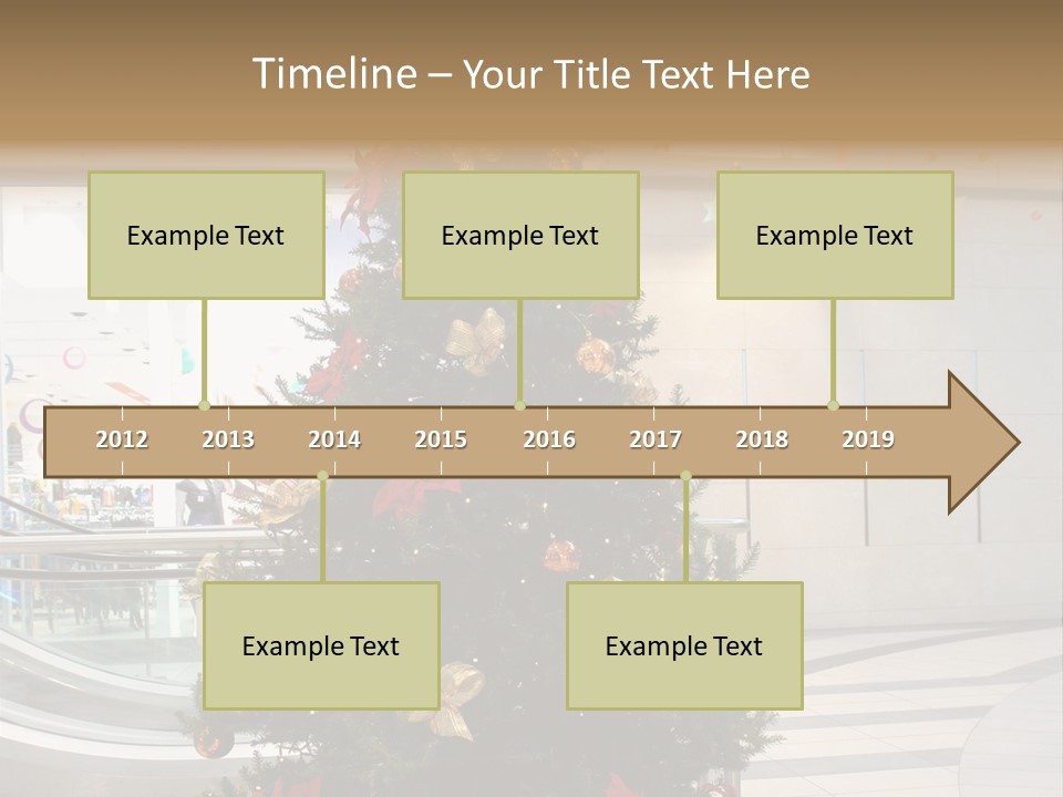 A Decorated Christmas Tree In A Shopping Mall PowerPoint Template