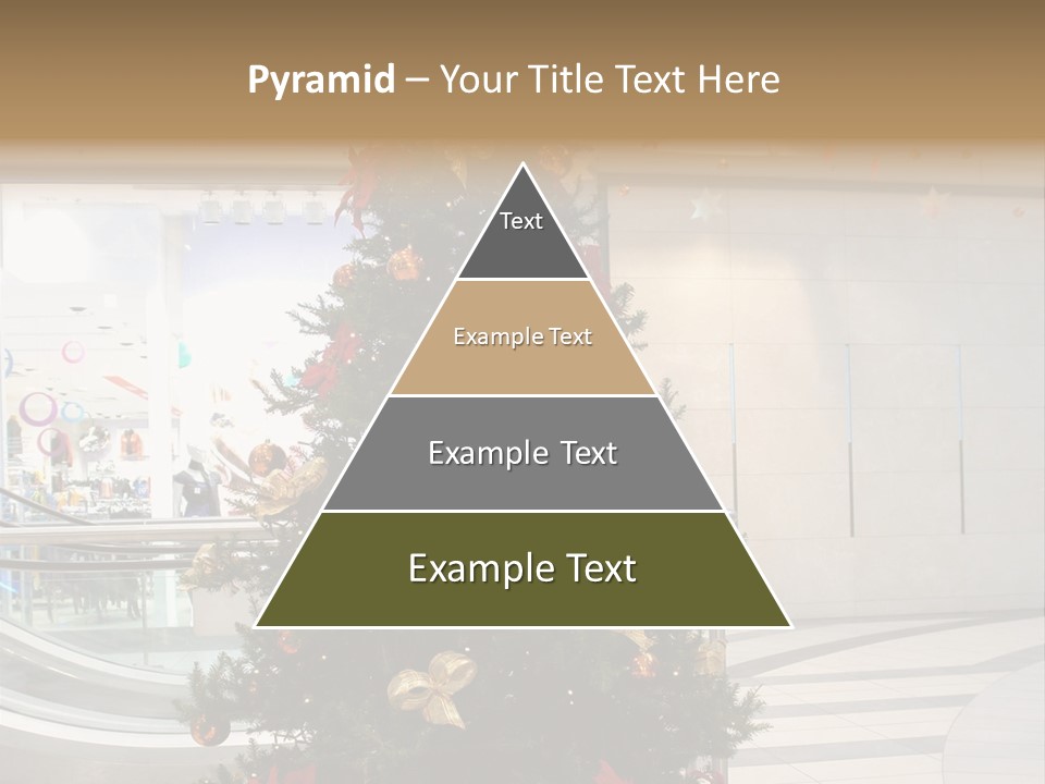 A Decorated Christmas Tree In A Shopping Mall PowerPoint Template
