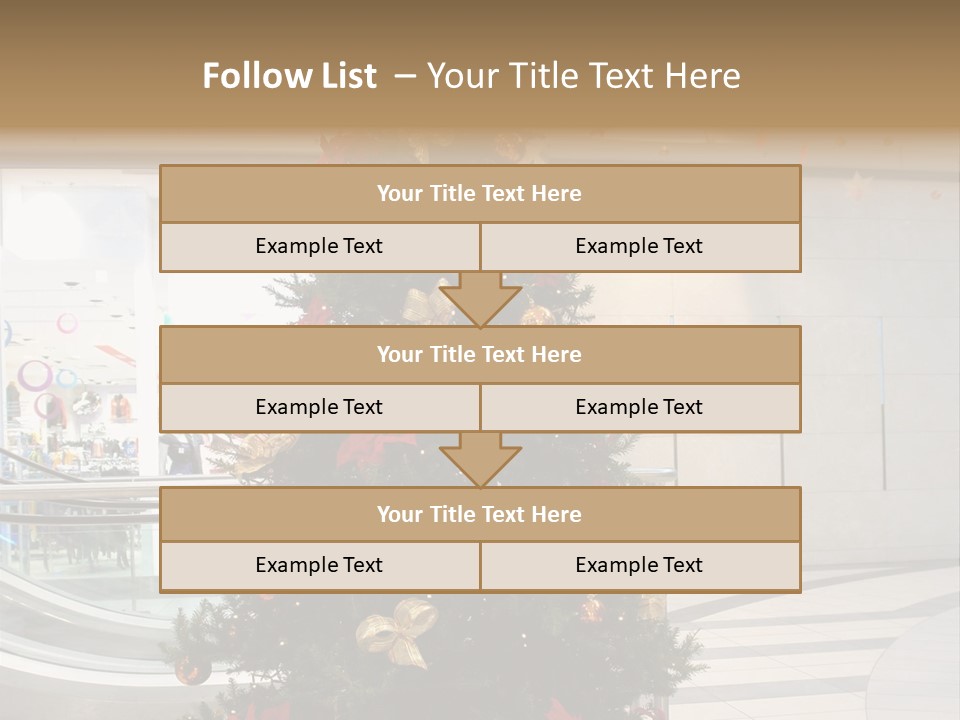 A Decorated Christmas Tree In A Shopping Mall PowerPoint Template