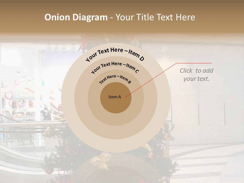 A Decorated Christmas Tree In A Shopping Mall PowerPoint Template