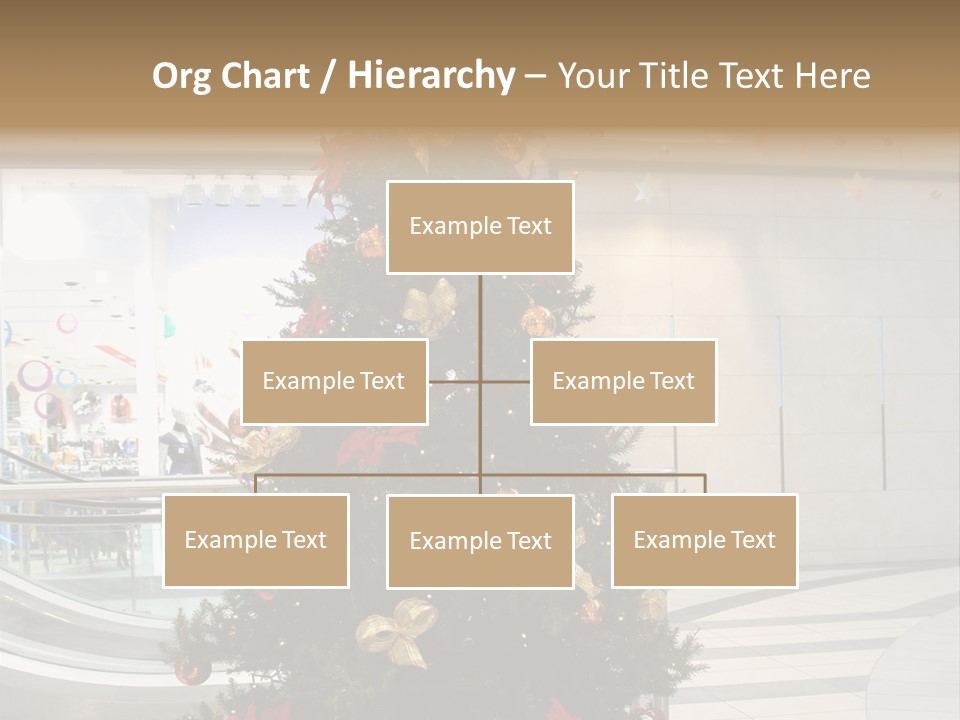 A Decorated Christmas Tree In A Shopping Mall PowerPoint Template