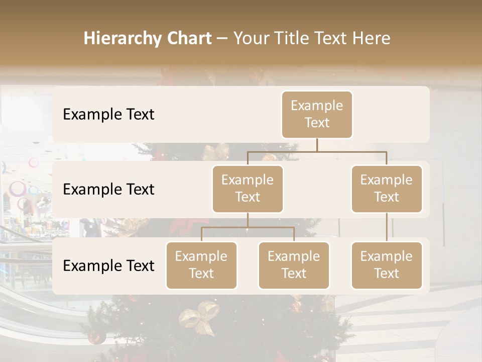 A Decorated Christmas Tree In A Shopping Mall PowerPoint Template