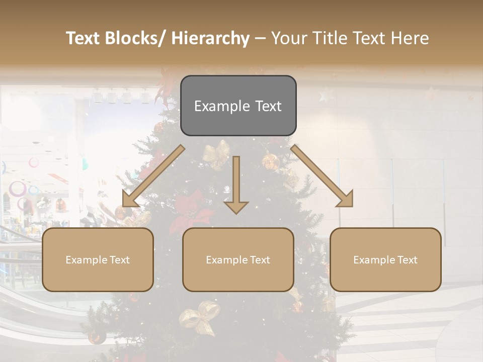 A Decorated Christmas Tree In A Shopping Mall PowerPoint Template