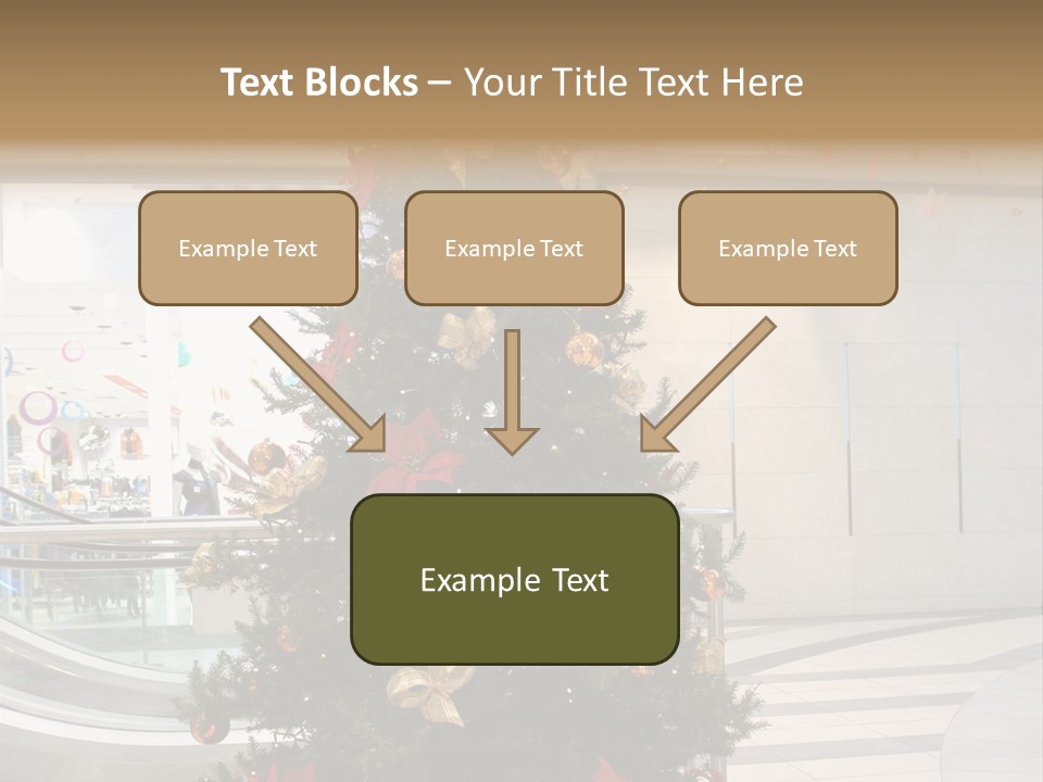 A Decorated Christmas Tree In A Shopping Mall PowerPoint Template