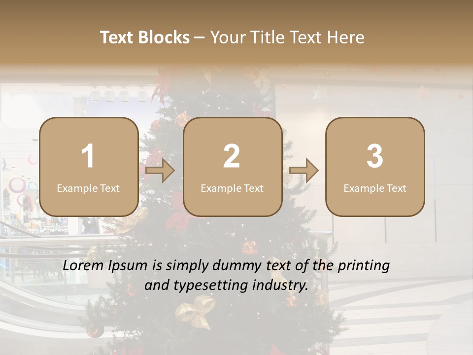 A Decorated Christmas Tree In A Shopping Mall PowerPoint Template