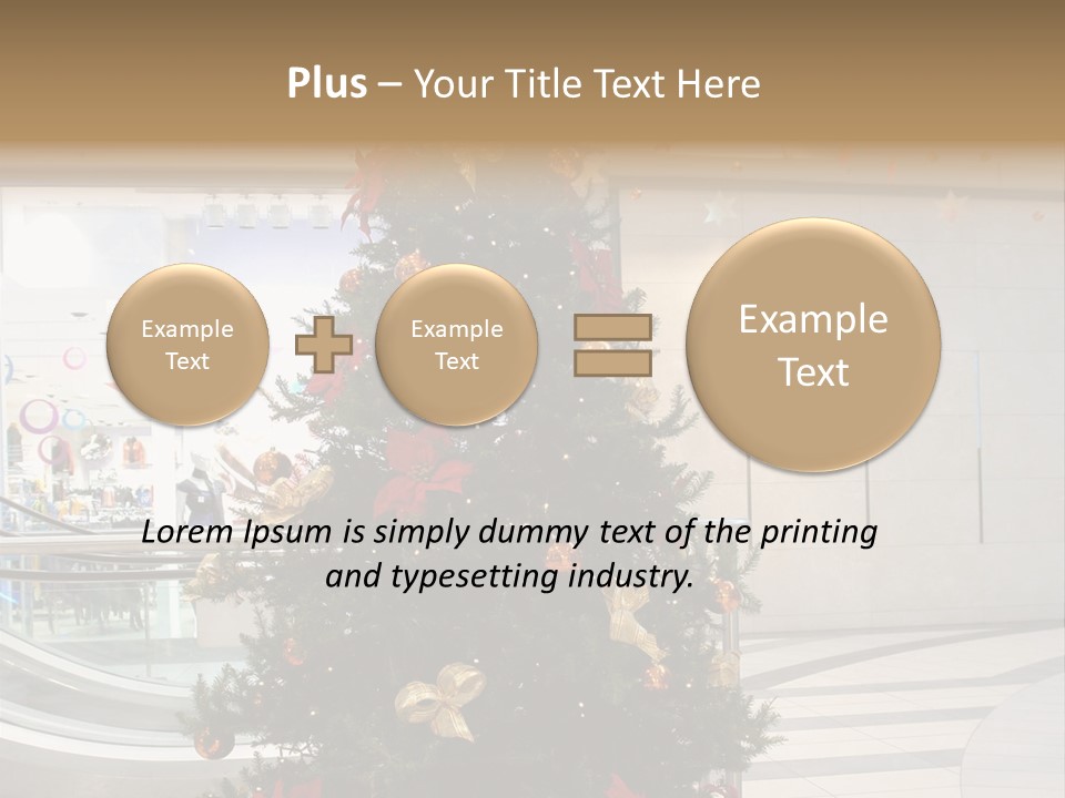 A Decorated Christmas Tree In A Shopping Mall PowerPoint Template