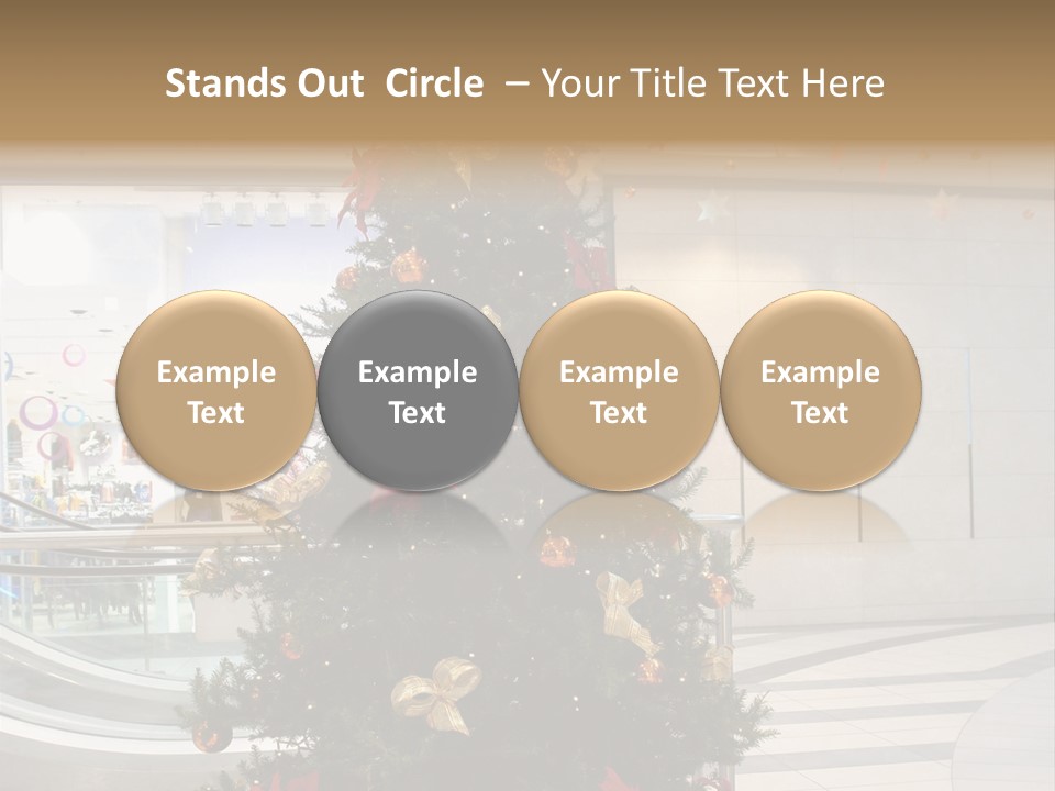 A Decorated Christmas Tree In A Shopping Mall PowerPoint Template