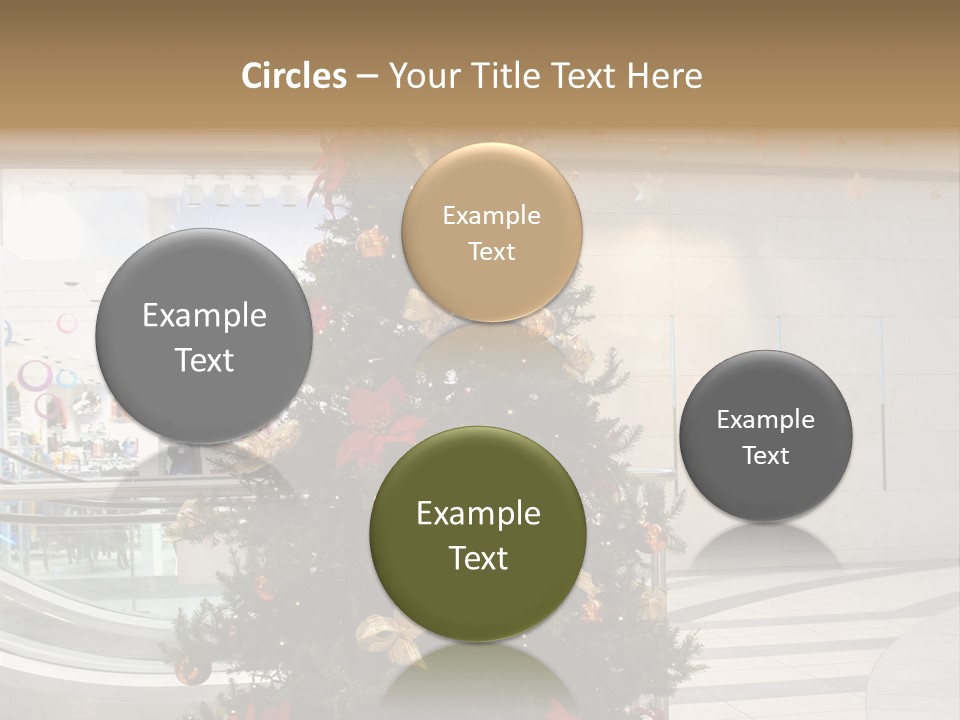 A Decorated Christmas Tree In A Shopping Mall PowerPoint Template