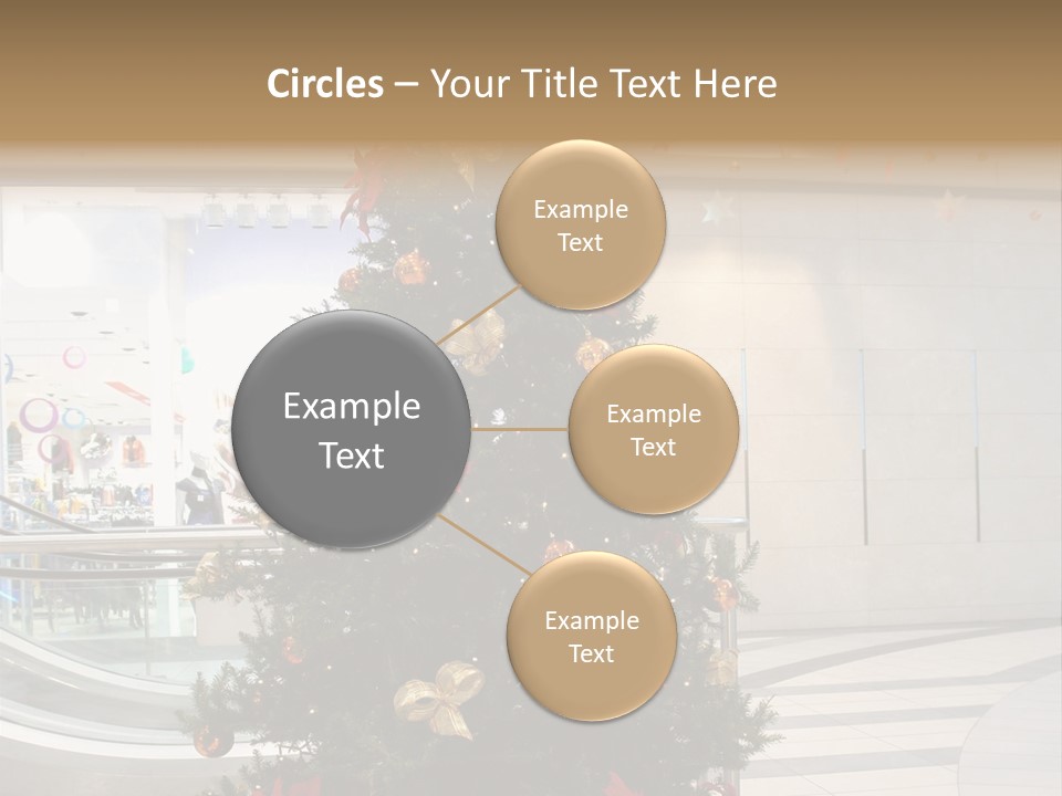 A Decorated Christmas Tree In A Shopping Mall PowerPoint Template