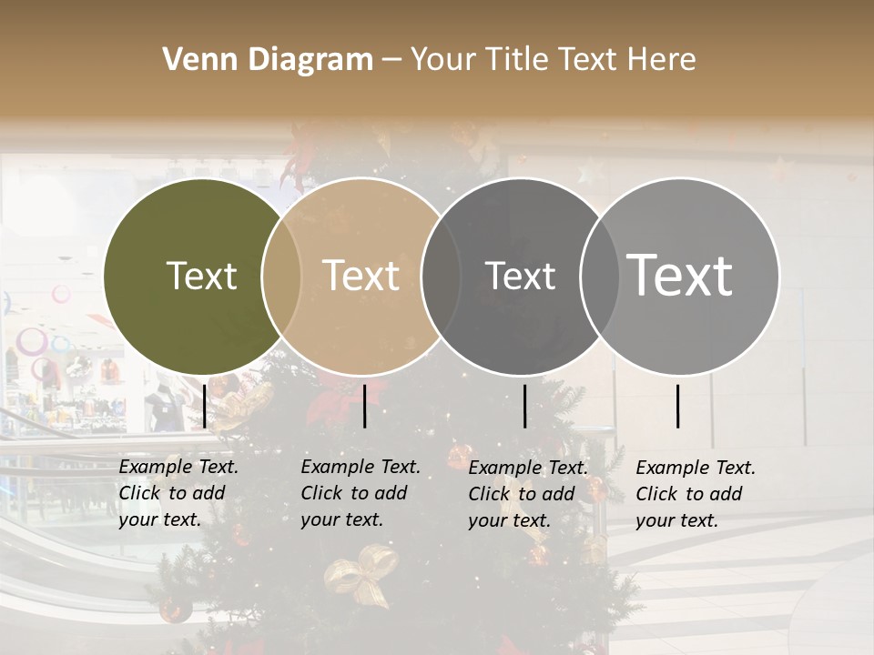 A Decorated Christmas Tree In A Shopping Mall PowerPoint Template