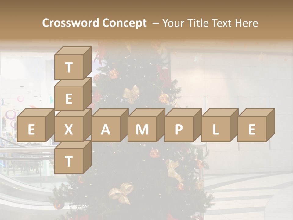 A Decorated Christmas Tree In A Shopping Mall PowerPoint Template