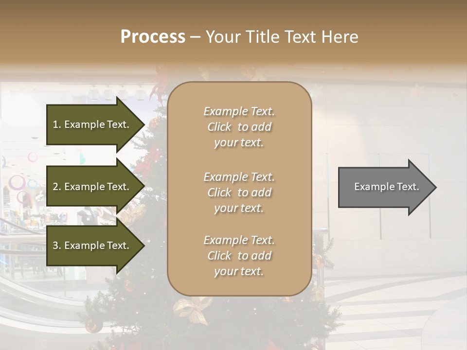 A Decorated Christmas Tree In A Shopping Mall PowerPoint Template