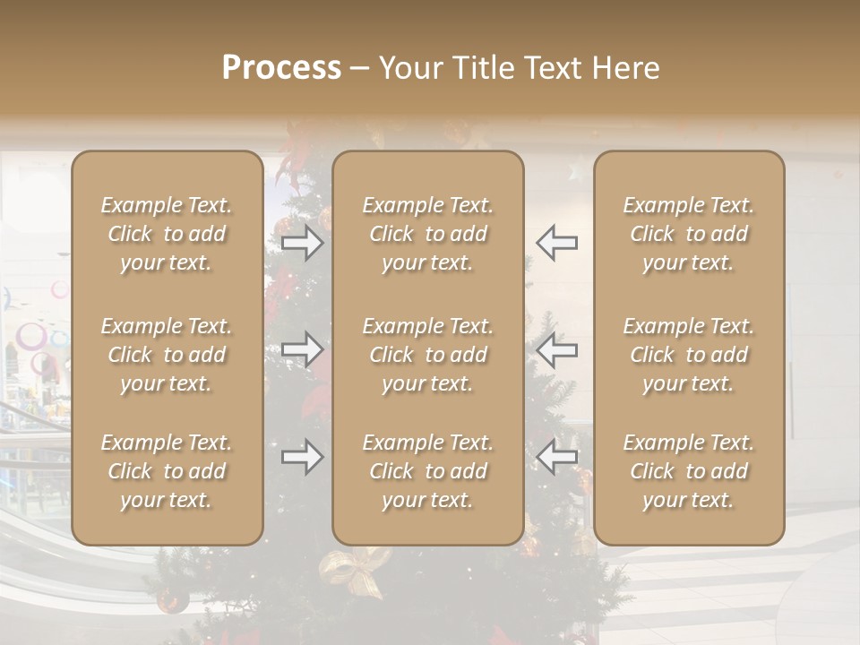 A Decorated Christmas Tree In A Shopping Mall PowerPoint Template