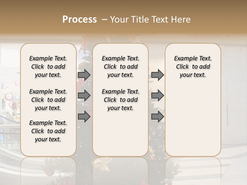 A Decorated Christmas Tree In A Shopping Mall PowerPoint Template