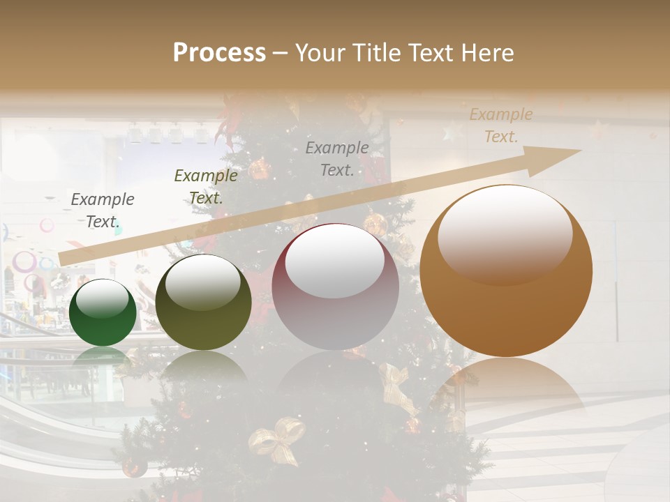 A Decorated Christmas Tree In A Shopping Mall PowerPoint Template