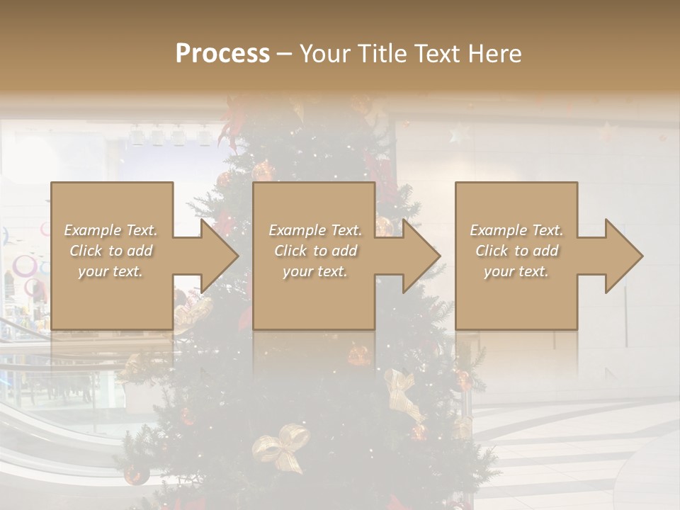 A Decorated Christmas Tree In A Shopping Mall PowerPoint Template
