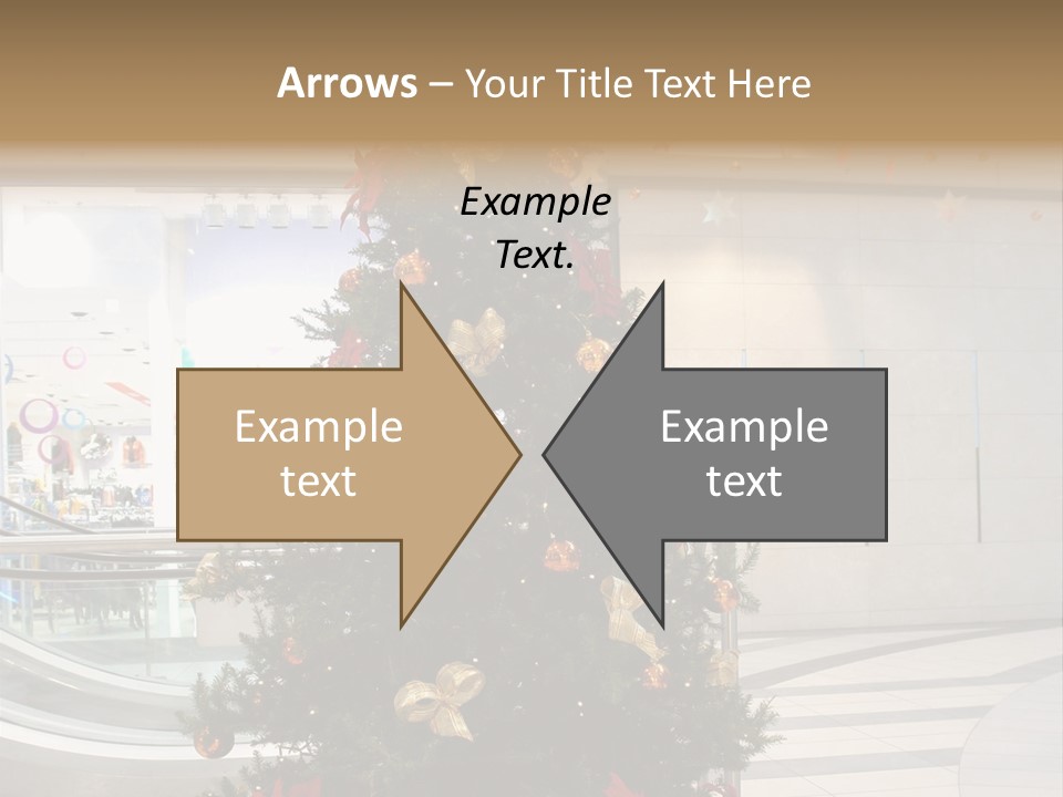 A Decorated Christmas Tree In A Shopping Mall PowerPoint Template