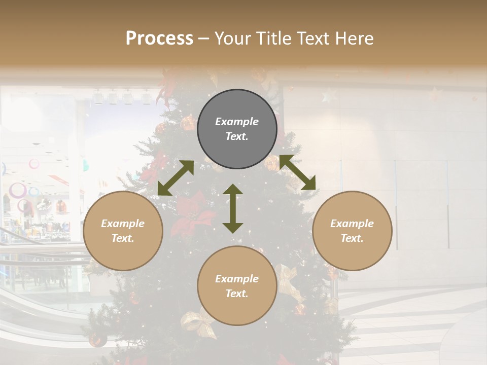 A Decorated Christmas Tree In A Shopping Mall PowerPoint Template