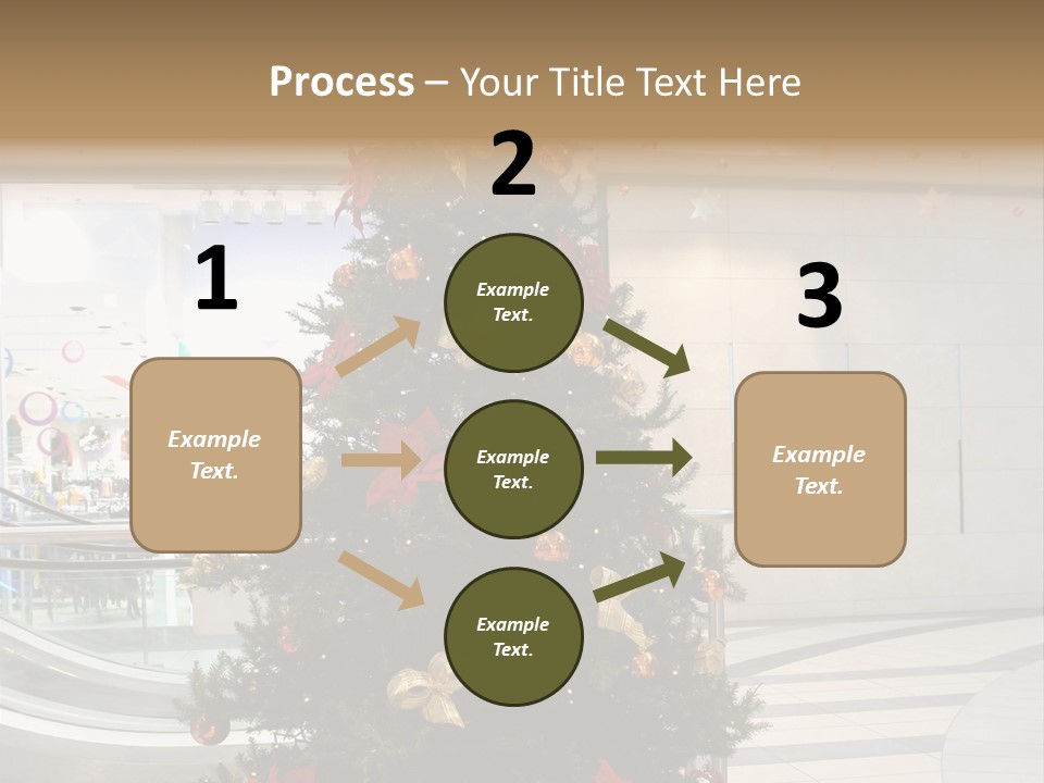 A Decorated Christmas Tree In A Shopping Mall PowerPoint Template