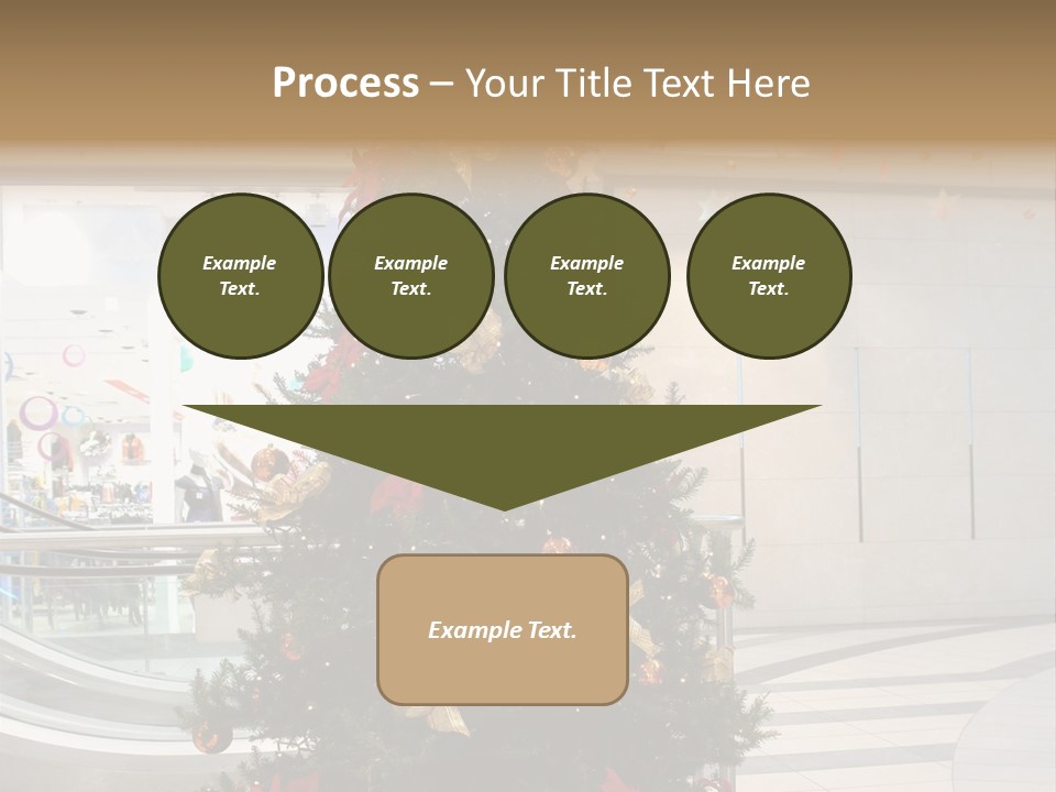 A Decorated Christmas Tree In A Shopping Mall PowerPoint Template