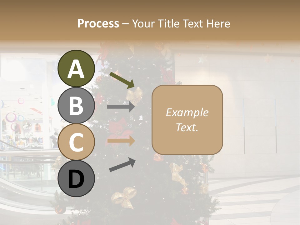 A Decorated Christmas Tree In A Shopping Mall PowerPoint Template