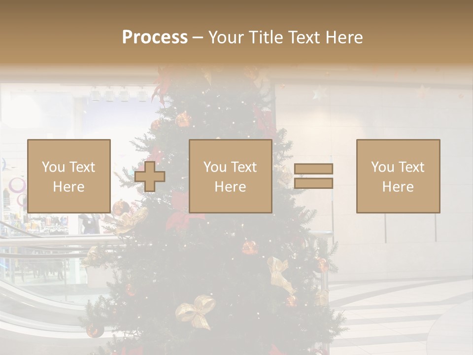 A Decorated Christmas Tree In A Shopping Mall PowerPoint Template