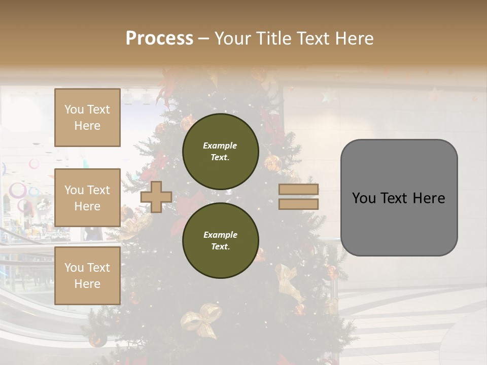 A Decorated Christmas Tree In A Shopping Mall PowerPoint Template