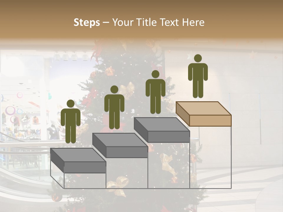 A Decorated Christmas Tree In A Shopping Mall PowerPoint Template