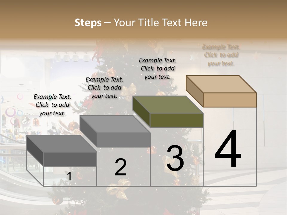 A Decorated Christmas Tree In A Shopping Mall PowerPoint Template