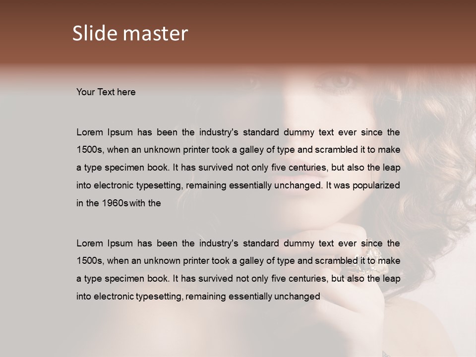 A Beautiful Woman With A Ring On Her Finger PowerPoint Template