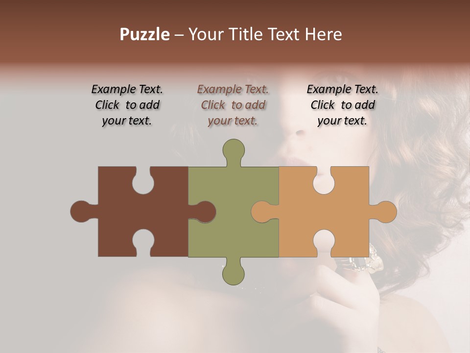 A Beautiful Woman With A Ring On Her Finger PowerPoint Template