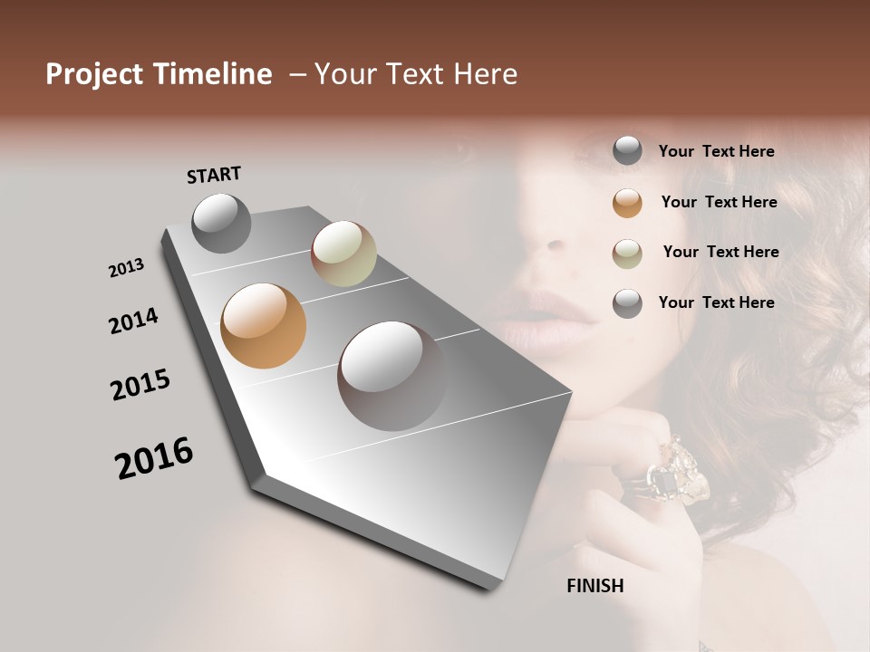 A Beautiful Woman With A Ring On Her Finger PowerPoint Template