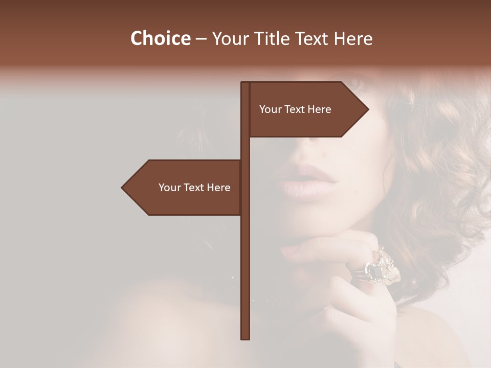 A Beautiful Woman With A Ring On Her Finger PowerPoint Template