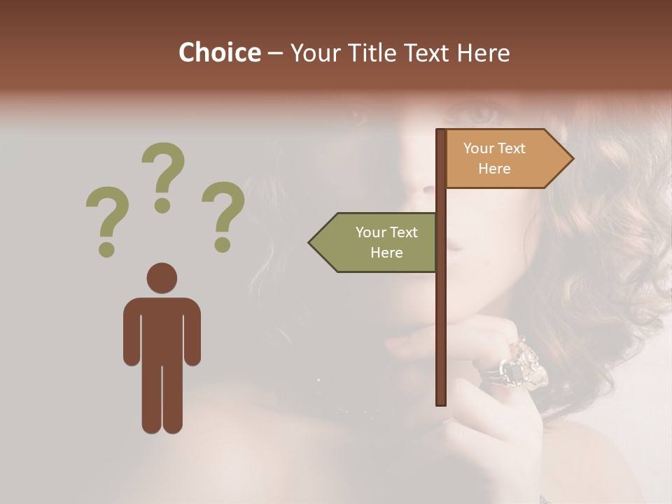 A Beautiful Woman With A Ring On Her Finger PowerPoint Template