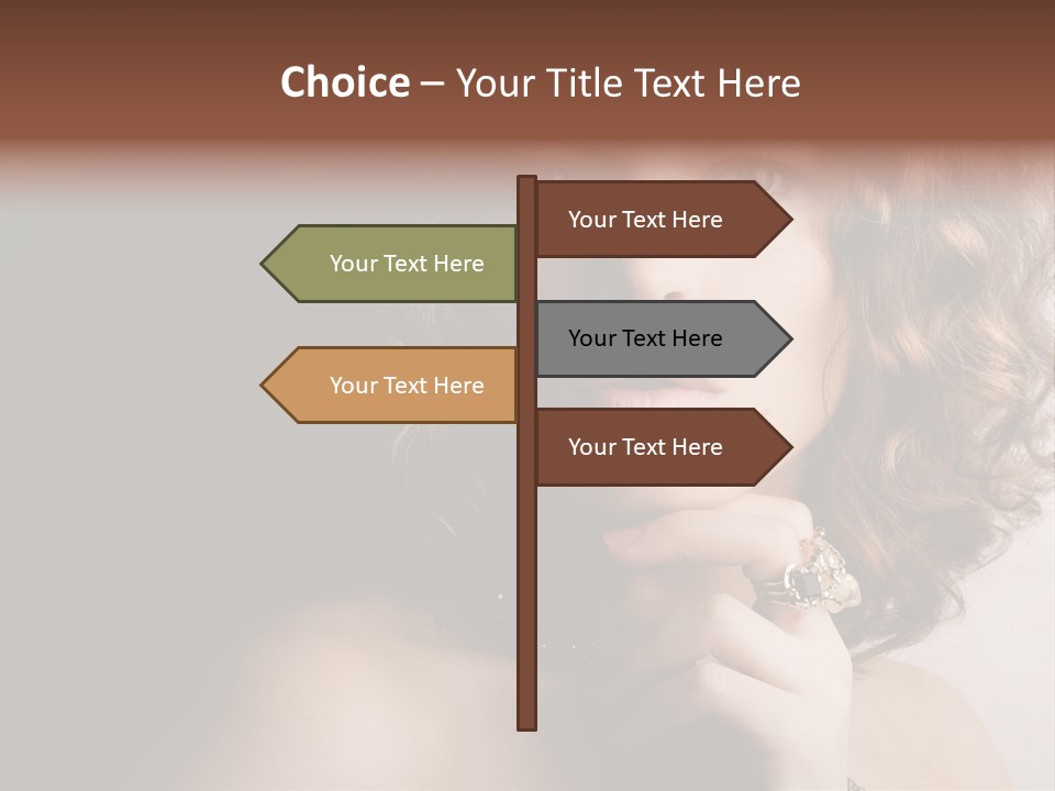 A Beautiful Woman With A Ring On Her Finger PowerPoint Template