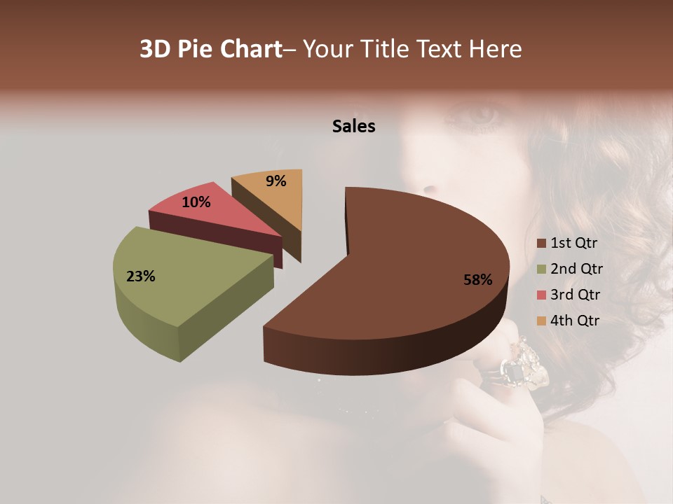 A Beautiful Woman With A Ring On Her Finger PowerPoint Template