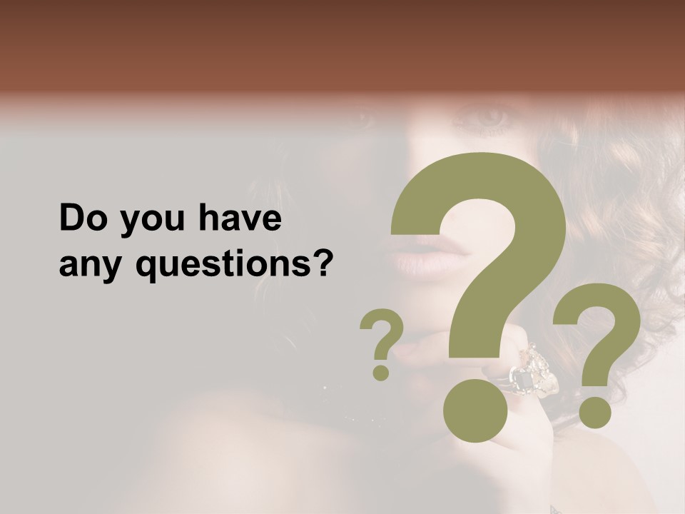 A Beautiful Woman With A Ring On Her Finger PowerPoint Template