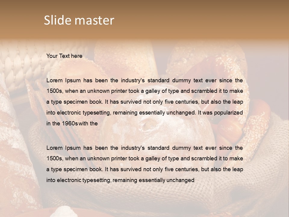 A Basket Full Of Breads On A Table PowerPoint Template