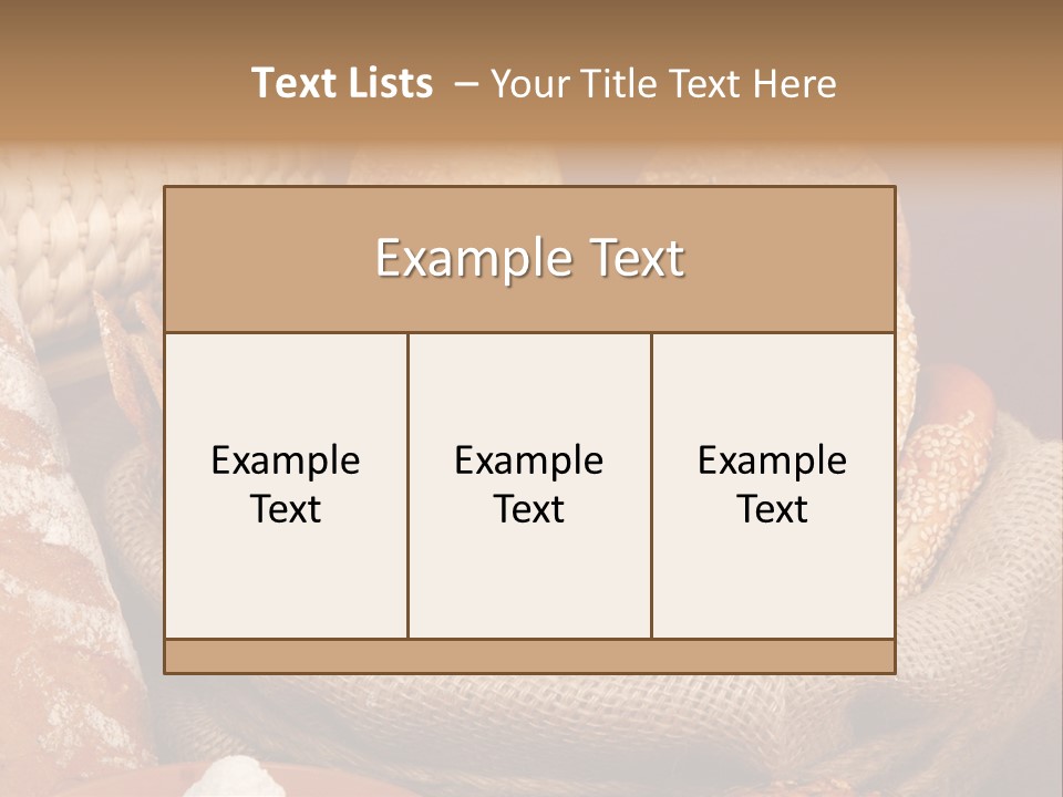 A Basket Full Of Breads On A Table PowerPoint Template
