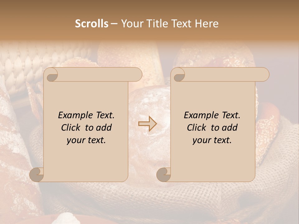 A Basket Full Of Breads On A Table PowerPoint Template
