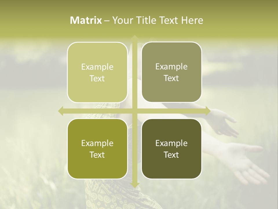 A Woman In A Yellow Dress Is In The Grass PowerPoint Template