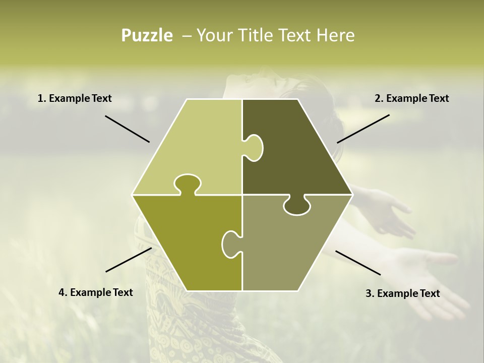 A Woman In A Yellow Dress Is In The Grass PowerPoint Template