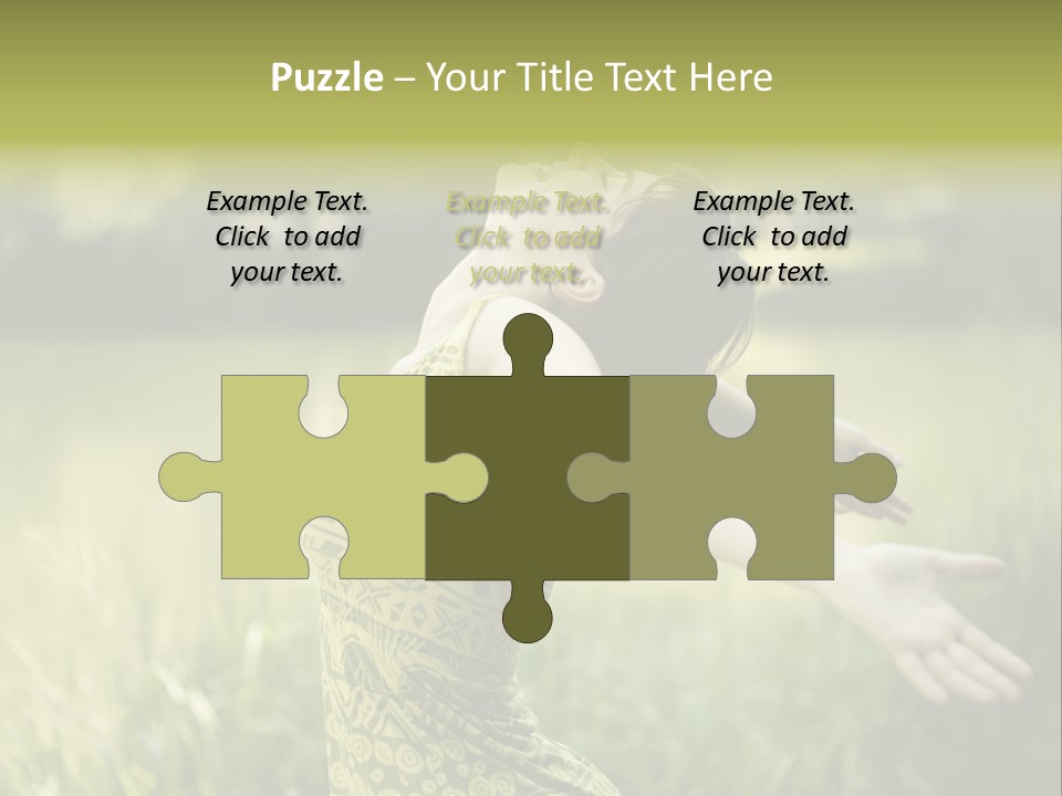 A Woman In A Yellow Dress Is In The Grass PowerPoint Template