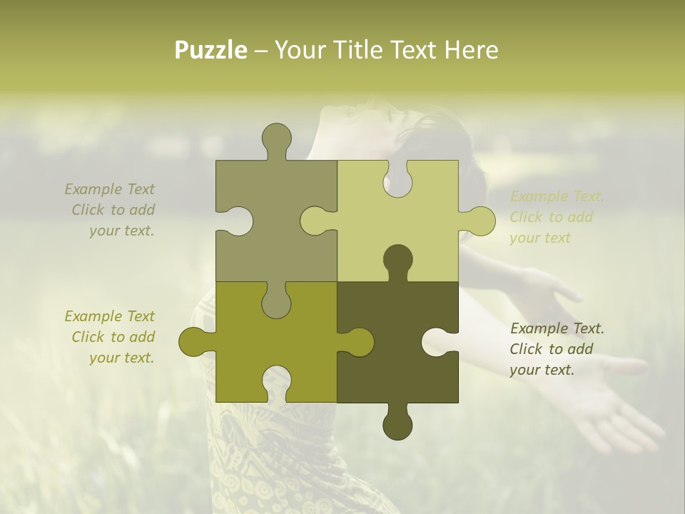 A Woman In A Yellow Dress Is In The Grass PowerPoint Template